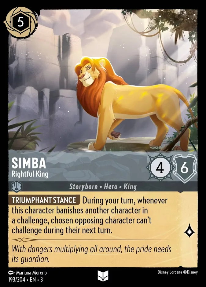 Simba #193 Into the Inklands Disney Lorcana card