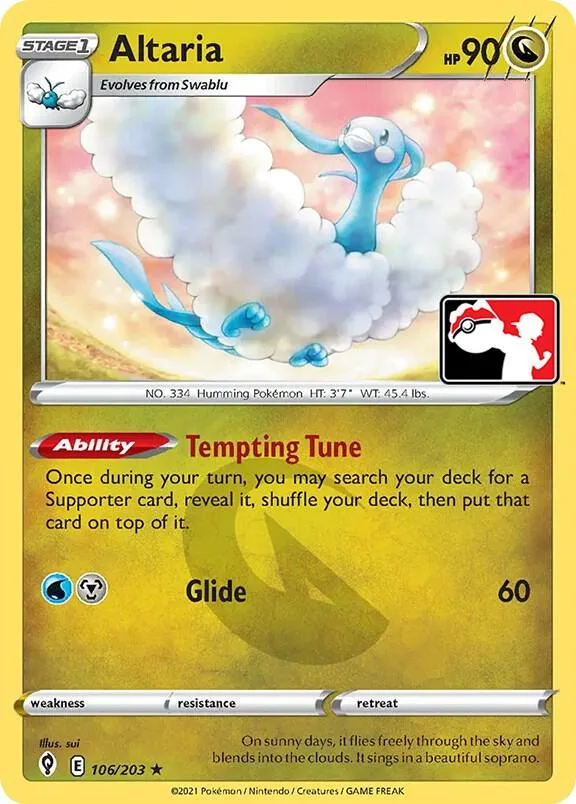 Altaria Play! Pokémon Prize Pack Series One card