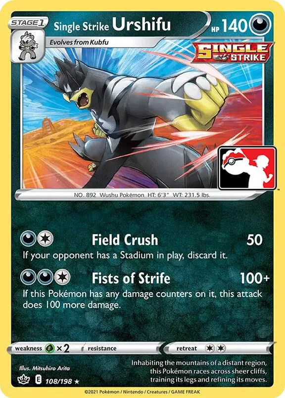 Single Strike Urshifu Play! Pokémon Prize Pack Series One card