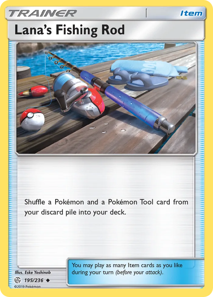 Lana's Fishing Rod #195 Cosmic Eclipse Pokemon card