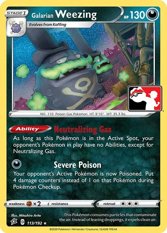 Galarian Weezing Play! Pokémon Prize Pack Series One card