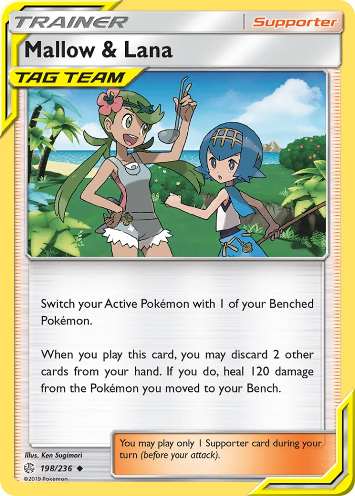 Mallow & Lana #198 Cosmic Eclipse Pokemon card