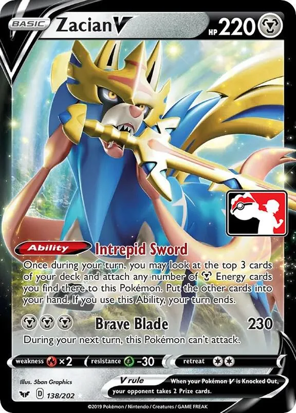 Zacian V Play! Pokémon Prize Pack Series One card