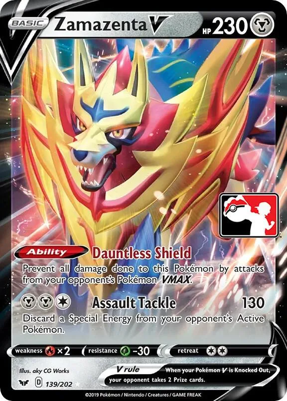 Zamazenta V Play! Pokémon Prize Pack Series One card
