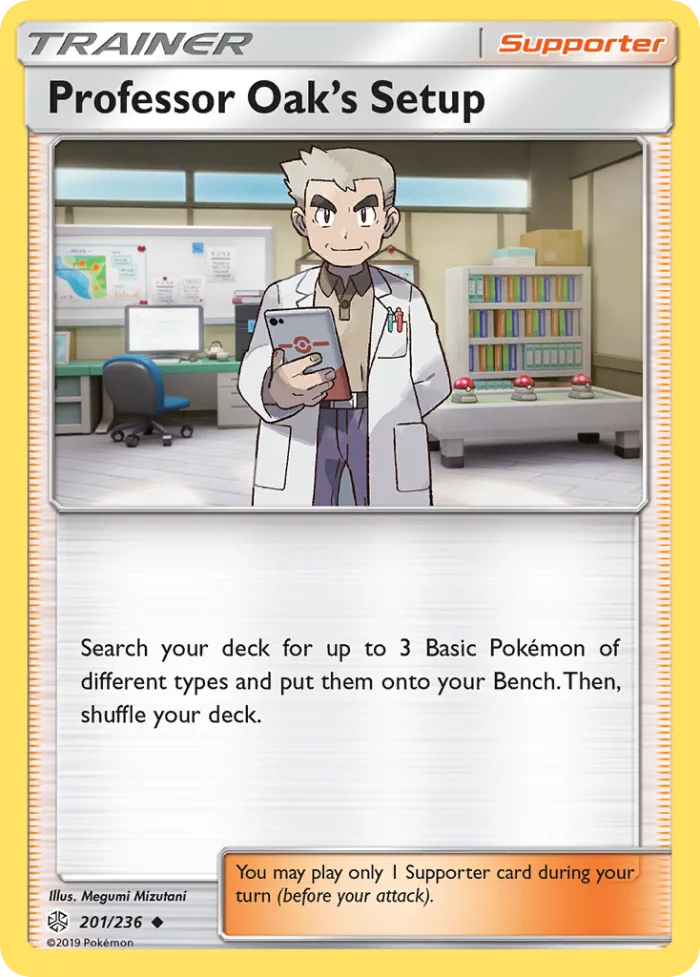 Professor Oak's Setup #201 Cosmic Eclipse Pokemon card