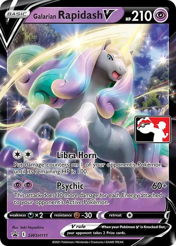 Galarian Rapidash V Play! Pokémon Prize Pack Series One card