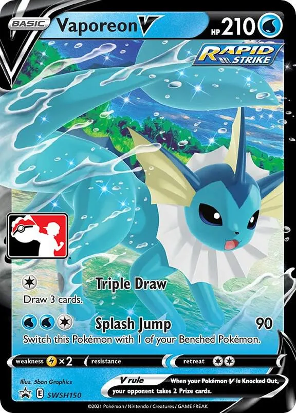 Vaporeon V Play! Pokémon Prize Pack Series One card