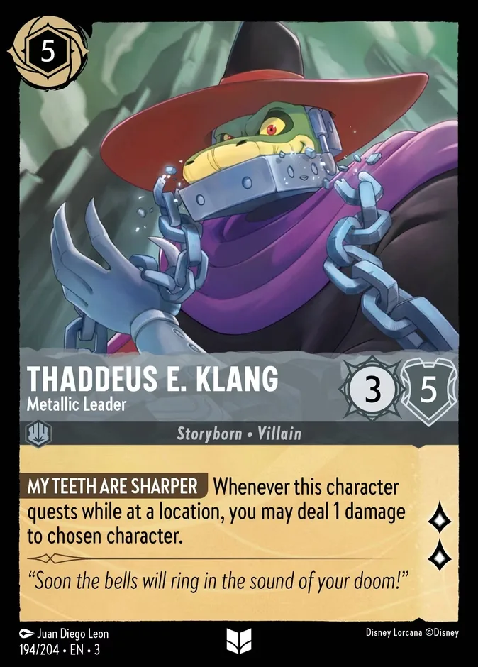 Thaddeus E. Klang #194 Into the Inklands Disney Lorcana card