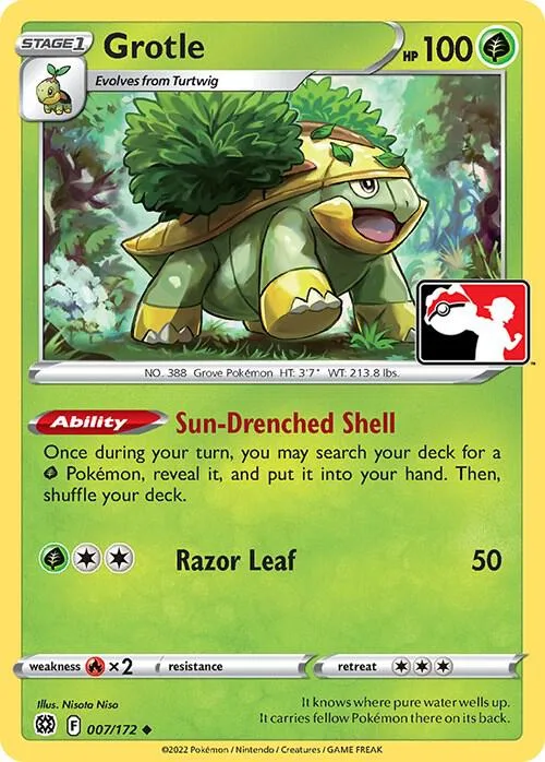 Grotle Play! Pokémon Prize Pack Series Two card
