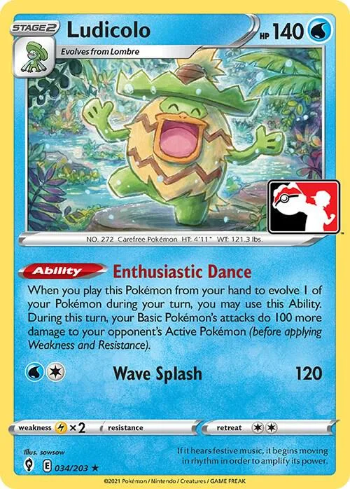Ludicolo Play! Pokémon Prize Pack Series Two card