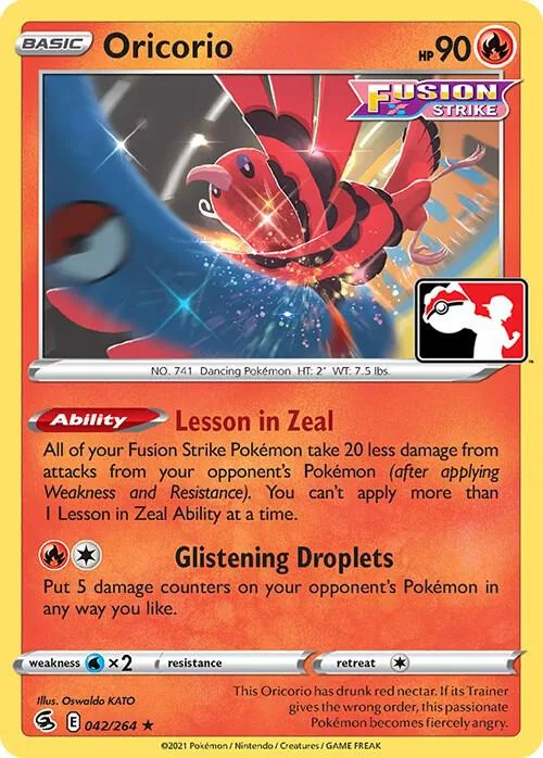 Oricorio Play! Pokémon Prize Pack Series Two card