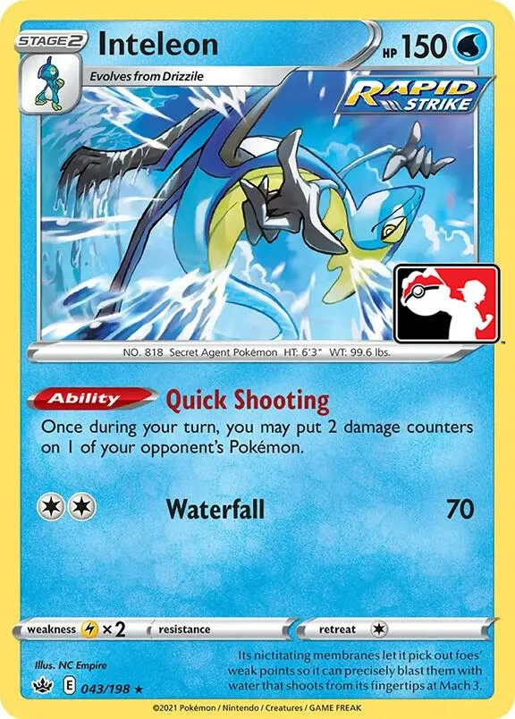 Inteleon Play! Pokémon Prize Pack Series Two card