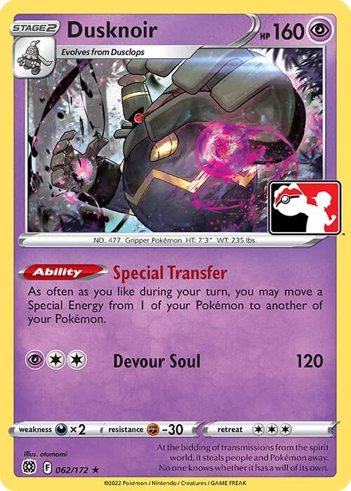 Dusknoir Play! Pokémon Prize Pack Series Two card