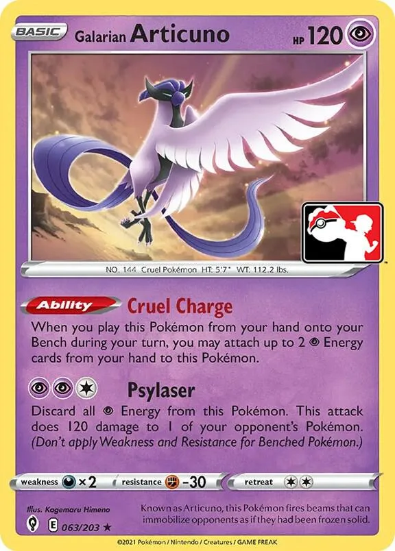 Galarian Articuno Play! Pokémon Prize Pack Series Two card