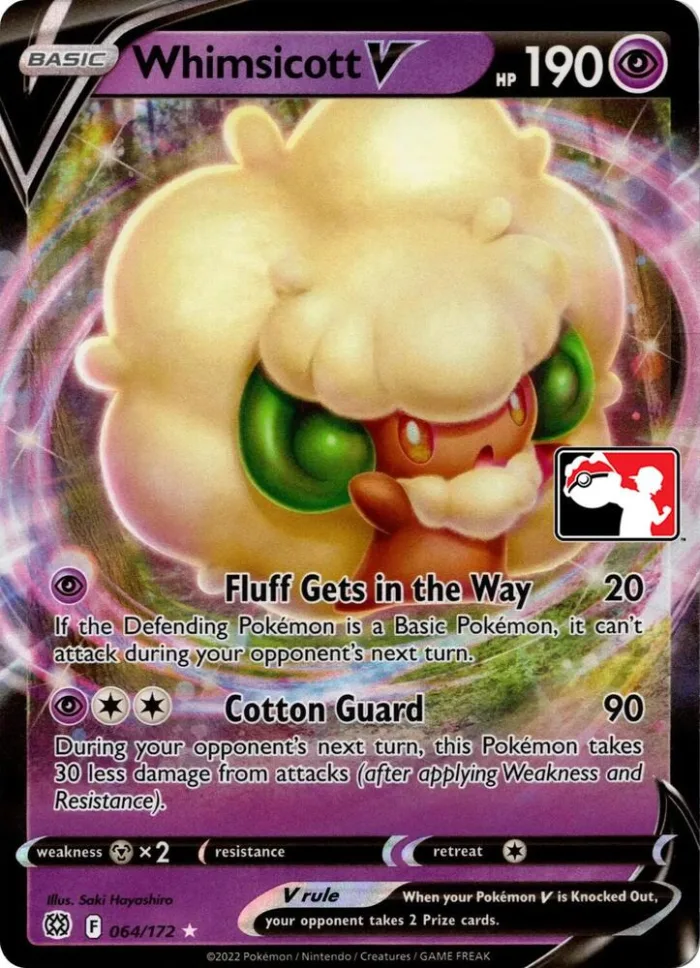Whimsicott V Play! Pokémon Prize Pack Series Two card