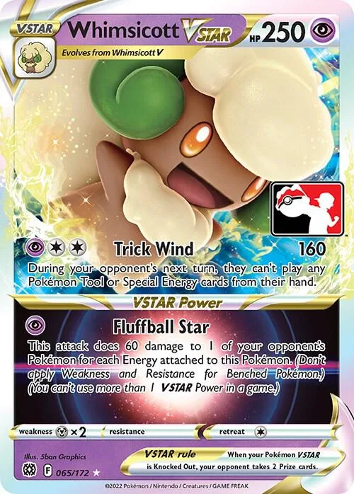 Whimsicott VSTAR Play! Pokémon Prize Pack Series Two card