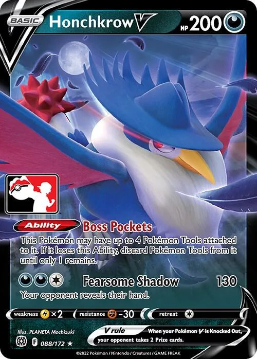 Honchkrow V Play! Pokémon Prize Pack Series Two card
