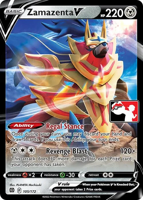 Zamazenta V Play! Pokémon Prize Pack Series Two card