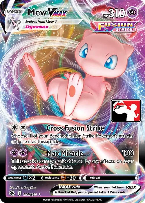 Mew VMAX Play! Pokémon Prize Pack Series Two card