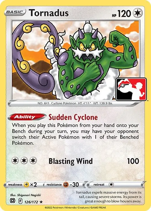 Tornadus Play! Pokémon Prize Pack Series Two card