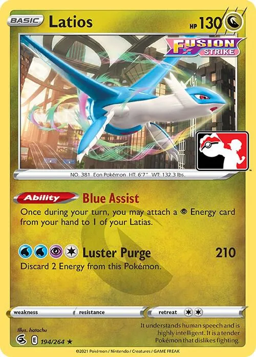 Latios Play! Pokémon Prize Pack Series Two card
