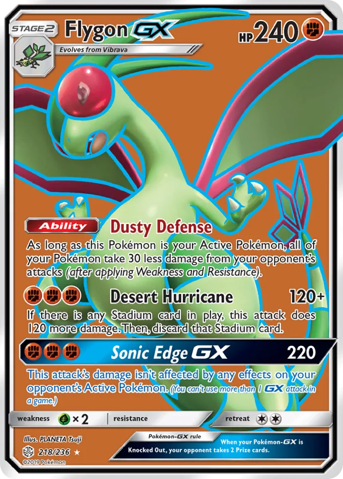 Flygon-GX #218 Cosmic Eclipse Pokemon card