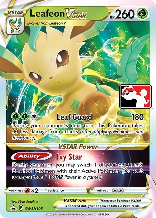 Leafeon VSTAR Play! Pokémon Prize Pack Series Two card