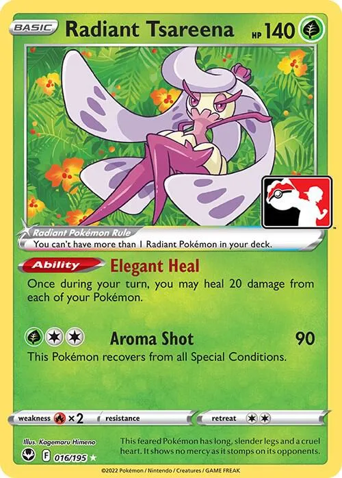 Radiant Tsareena Play! Pokémon Prize Pack Series Three card