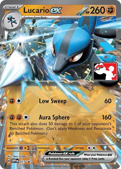 Lucario ex Play! Pokémon Prize Pack Series Three card