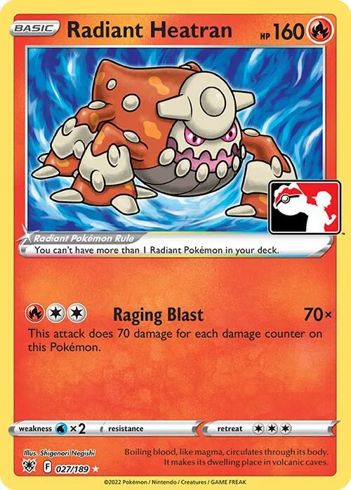 Radiant Heatran Play! Pokémon Prize Pack Series Three card