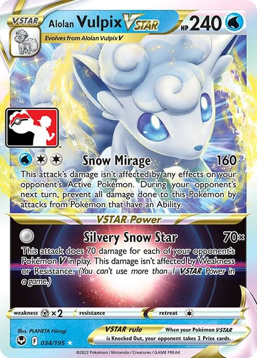 Alolan Vulpix VSTAR Play! Pokémon Prize Pack Series Three card