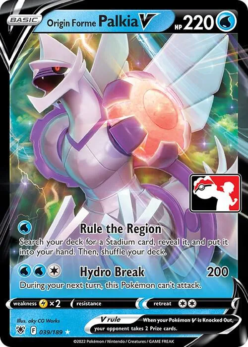 Origin Forme Palkia V Play! Pokémon Prize Pack Series Three card