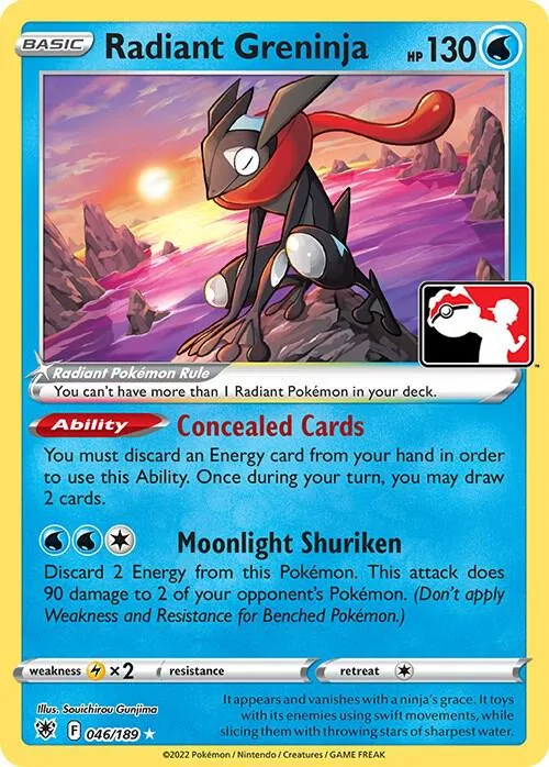 Radiant Greninja Play! Pokémon Prize Pack Series Three card