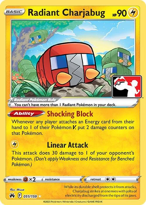 Radiant Charjabug Play! Pokémon Prize Pack Series Three card