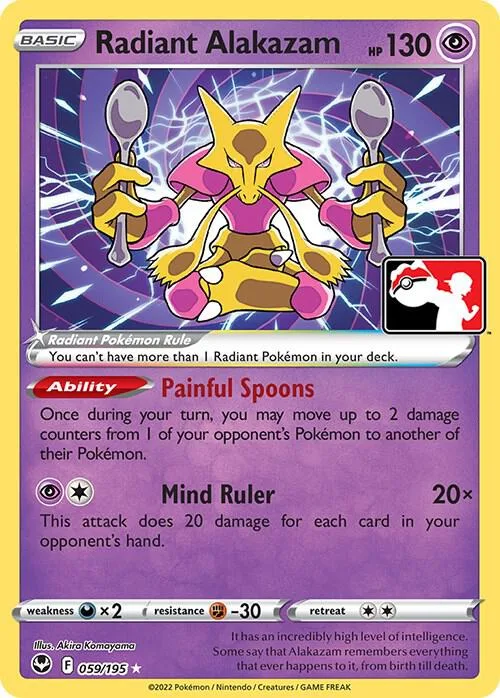 Radiant Alakazam Play! Pokémon Prize Pack Series Three card