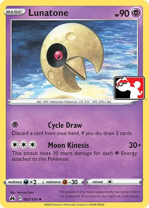 Lunatone Play! Pokémon Prize Pack Series Three card