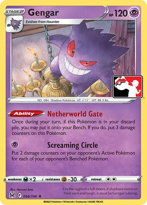Gengar Play! Pokémon Prize Pack Series Three card