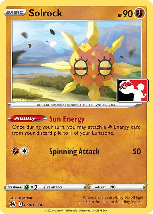 Solrock Play! Pokémon Prize Pack Series Three card