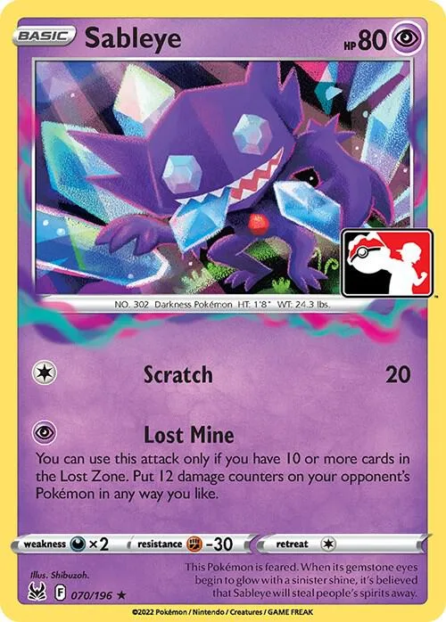 Sableye Play! Pokémon Prize Pack Series Three card