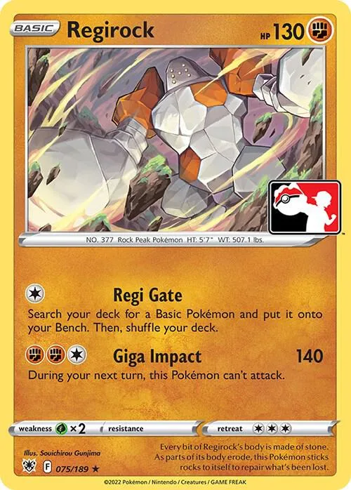 Regirock Play! Pokémon Prize Pack Series Three card