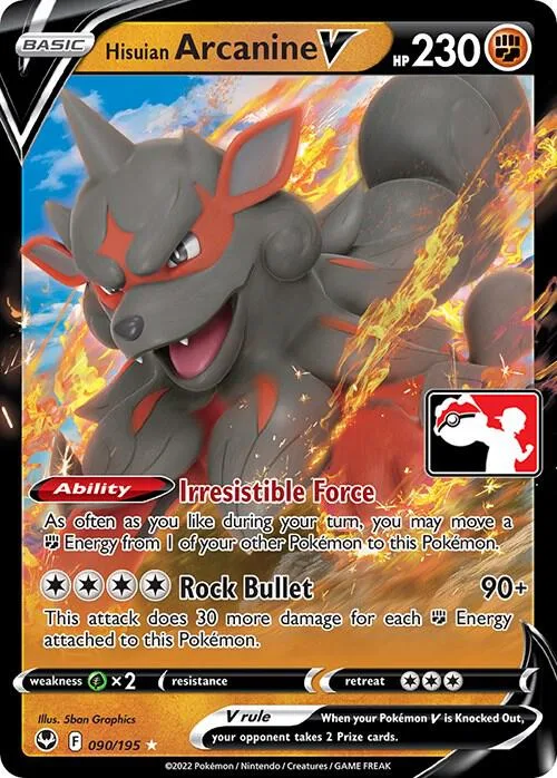 Hisuian Arcanine V Play! Pokémon Prize Pack Series Three card