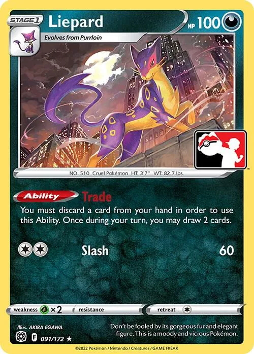 Liepard Play! Pokémon Prize Pack Series Three card