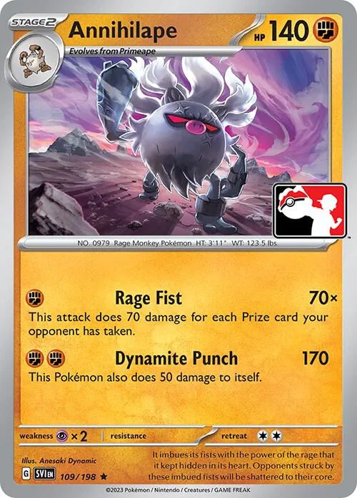 Annihilape Play! Pokémon Prize Pack Series Three card