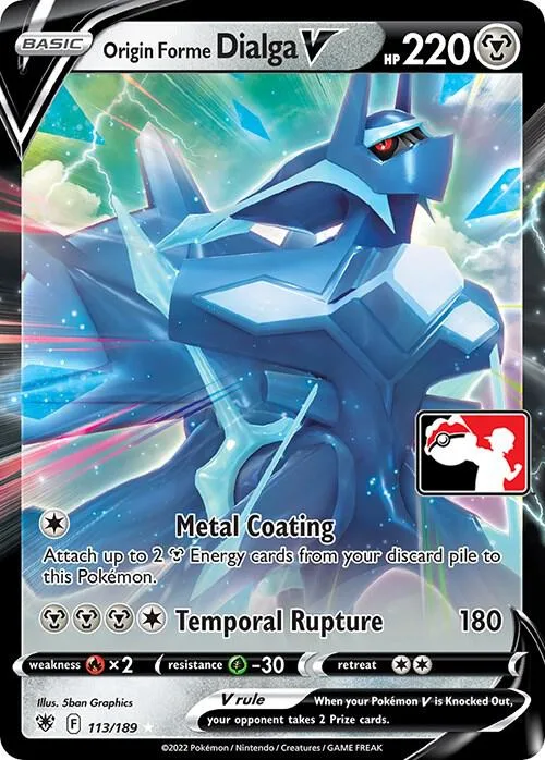 Origin Forme Dialga V Play! Pokémon Prize Pack Series Three card