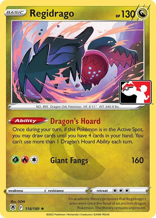 Regidrago Play! Pokémon Prize Pack Series Three card