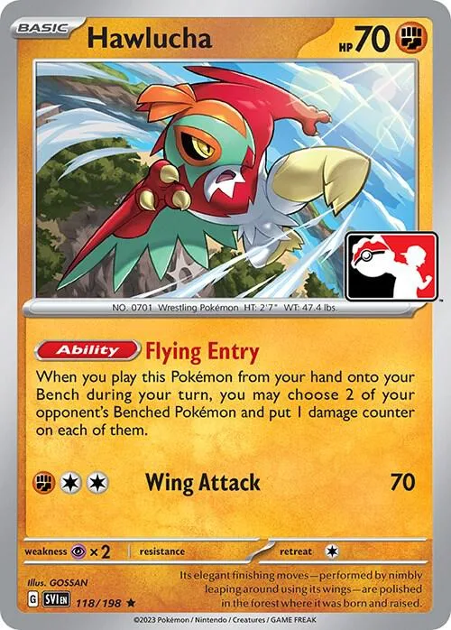 Hawlucha Play! Pokémon Prize Pack Series Three card