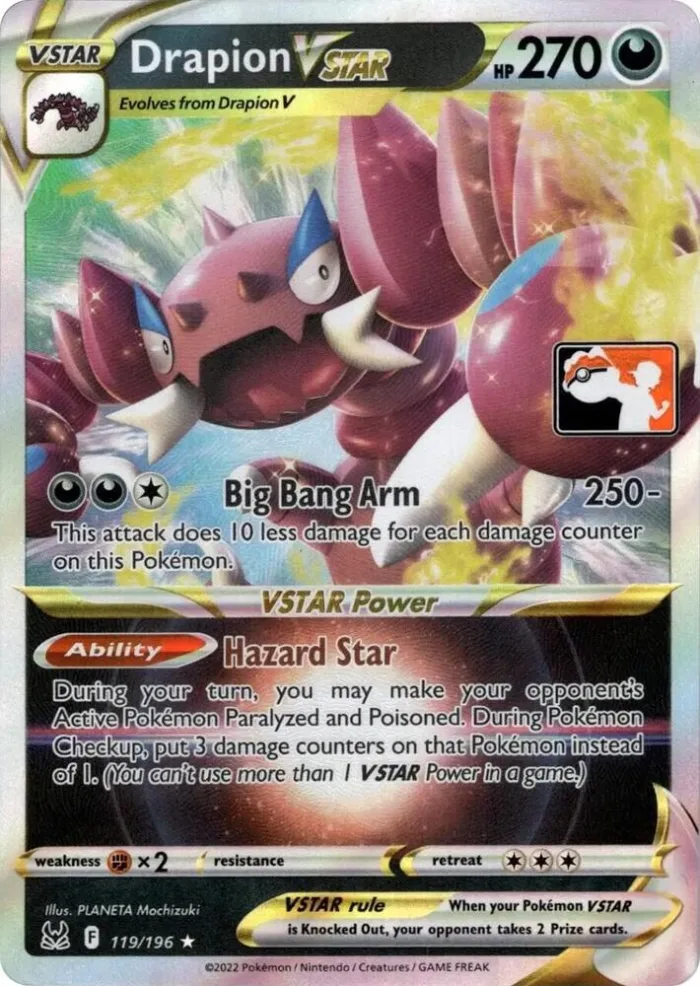 Drapion VSTAR Play! Pokémon Prize Pack Series Three card