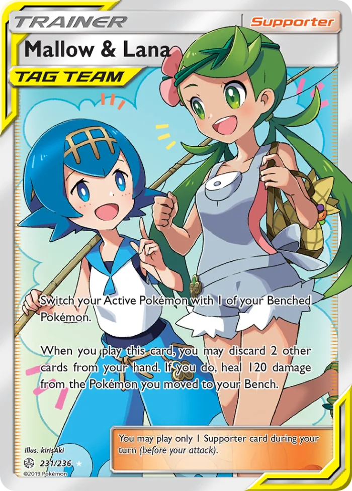 Mallow & Lana #231 Cosmic Eclipse Pokemon card