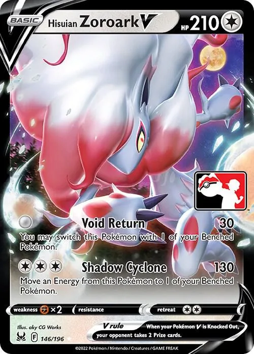 Hisuian Zoroark V Play! Pokémon Prize Pack Series Three card