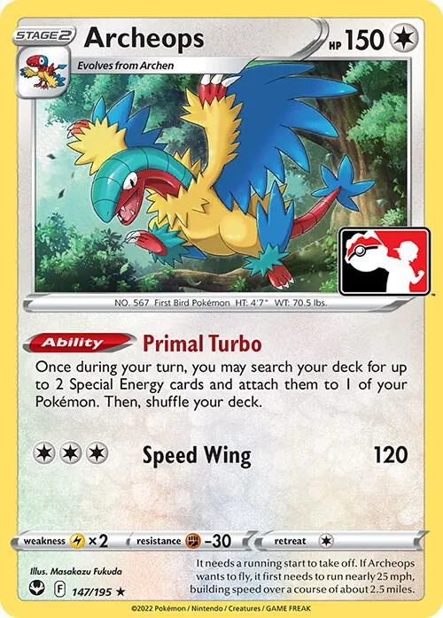 Archeops Play! Pokémon Prize Pack Series Three card